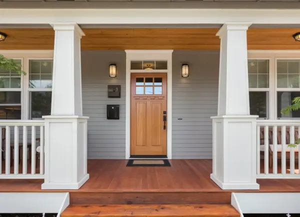 residential front door and porch